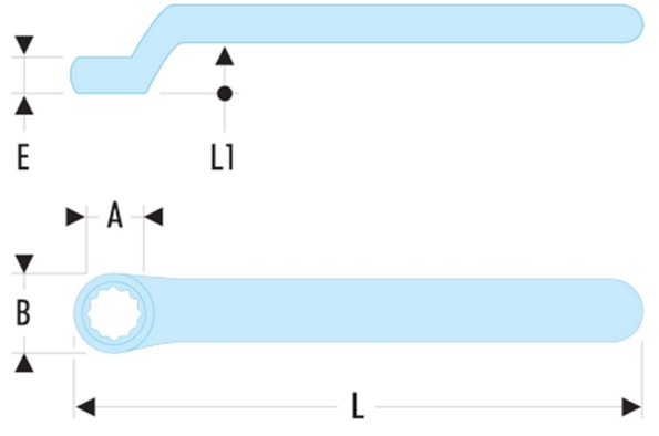 Afbeeldingen van Facom Ringsleutel diep gebogen VDE 55.AVSE 14mm