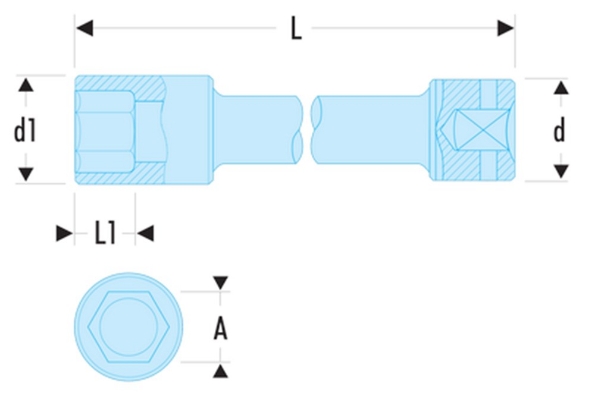 Afbeeldingen van Facom Slagdopsleutel 1" lang Metrisch NM.ELA 1" 32mm