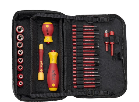 Afbeeldingen van Wiha Gereedschapset slimVario® electric assorti 32-delig incl. functionele tas 7209N