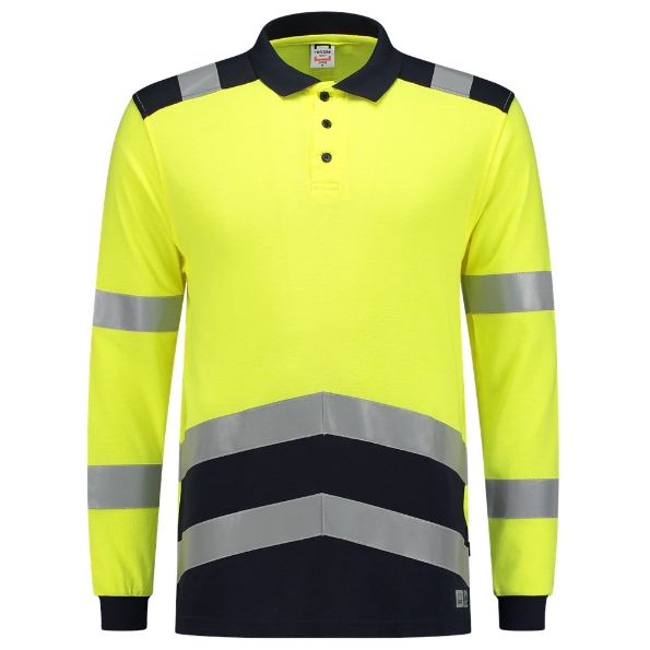 Afbeeldingen van TRICORP SAFETY Poloshirt Multinorm Bicolor 203003 fluor geel/ink XS