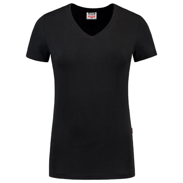 Afbeeldingen van TRICORP CASUAL T-Shirt V Hals Fitted Dames 101008 zwart S