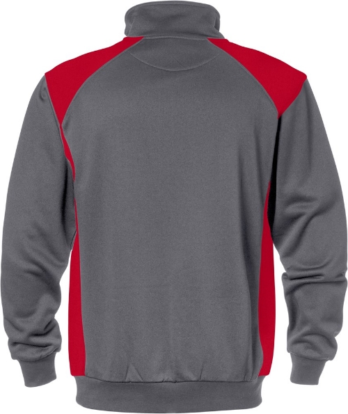 Afbeeldingen van FRISTADS Sweater Met Korte Rits 7048 SHV Grijs/rood 3XL