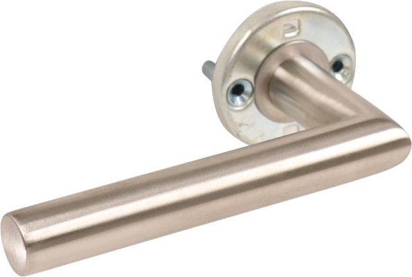 Afbeeldingen van Oxloc Deurkruk Tilburg knop/krukgarnituur, knop vast op rozet, deurkruk vastdraaibaar, rvs
