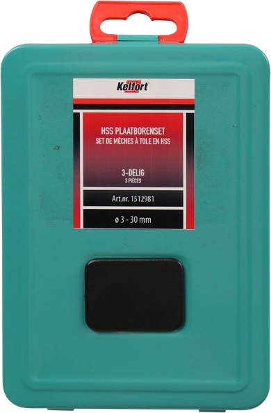 Afbeeldingen van Kelfort Plaatborenset conisch HSS cilindrisch 3-30mm 3 dlg