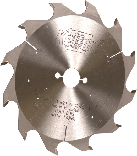 Afbeeldingen van Kelfort Cirkelzaagblad hard metaal, 160 x 2.2 mm, asgat 20 mm, 12 tanden, ws