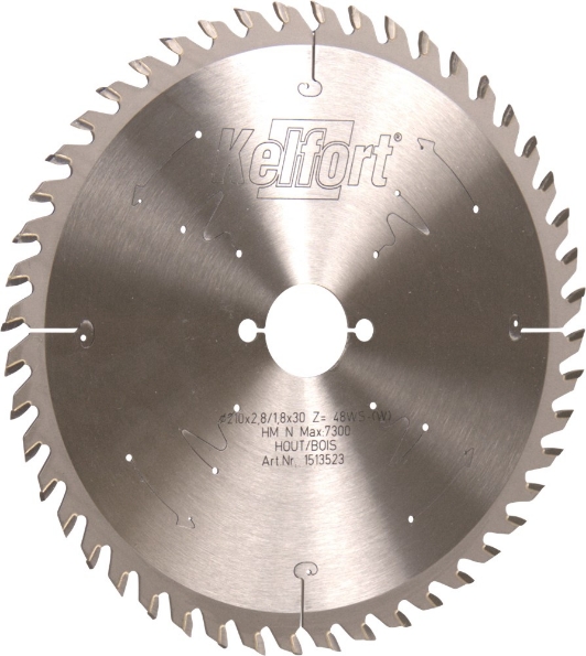 Afbeeldingen van Kelfort Cirkelzaagblad hard metaal, 210 x 2.8 mm, asgat 30 mm, 48 tanden, ws-w