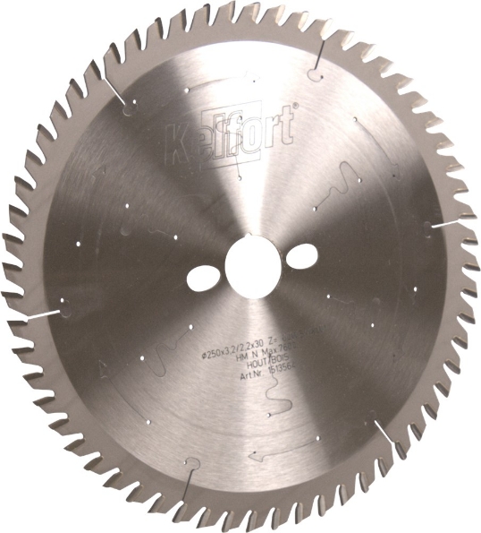 Afbeeldingen van Kelfort Cirkelzaagblad hard metaal, 250 x 3.2 mm, asgat 30 mm, 60 tanden, ws-kw