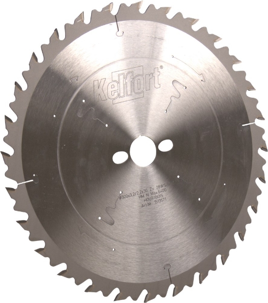 Afbeeldingen van Kelfort Cirkelzaagblad hard metaal, 300 x 3.2 mm, asgat 30 mm, 24 tanden, ws/b-lwz