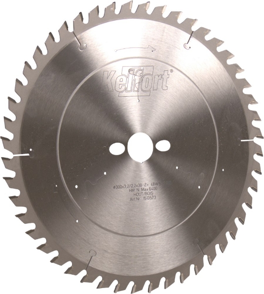 Afbeeldingen van Kelfort Cirkelzaagblad hard metaal, 300 x 3.2 mm, asgat 30 mm, 48 tanden, ws-uw