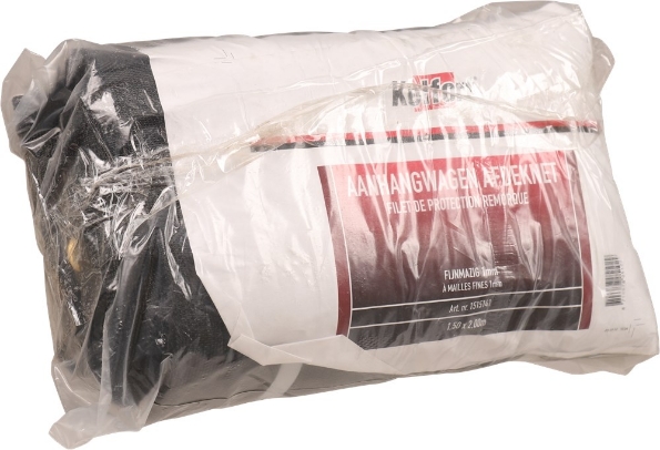 Afbeeldingen van Kelfort Aanhangernet 150 x 200 cm, fijnmazig, zwart met rood elastiek