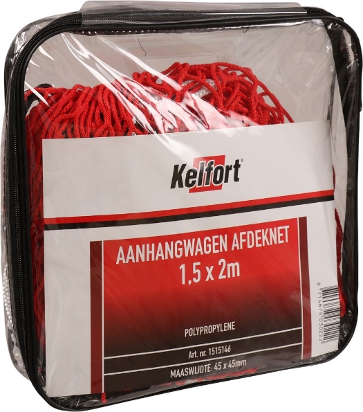 Afbeeldingen van Kelfort Aanhangernet 150 x 200 cm, rood