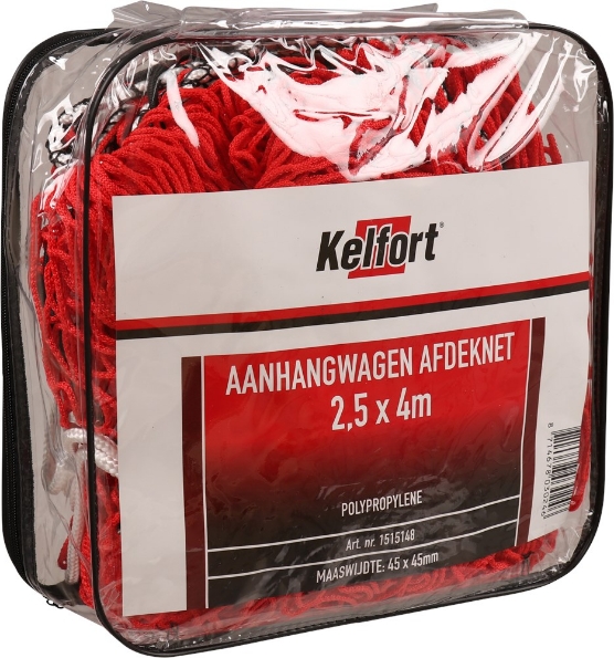 Afbeeldingen van Kelfort Aanhangernet 250 x 400 cm, rood