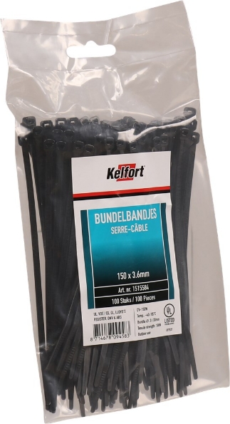 Afbeeldingen van Kelfort Bundelband, 150 x 3.6 mm, zwart
