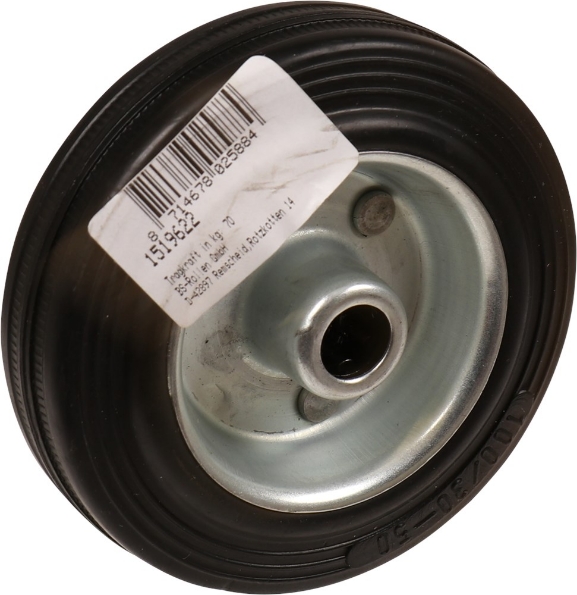 Afbeeldingen van Kelfort Wiel 100 mm met rollager rubber loopvlak zwart gegalvaniseerd verzinkt