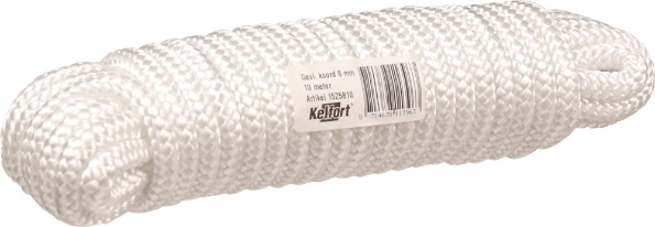 Afbeeldingen van Kelfort Gevlochten koord wit 8mm 10m.