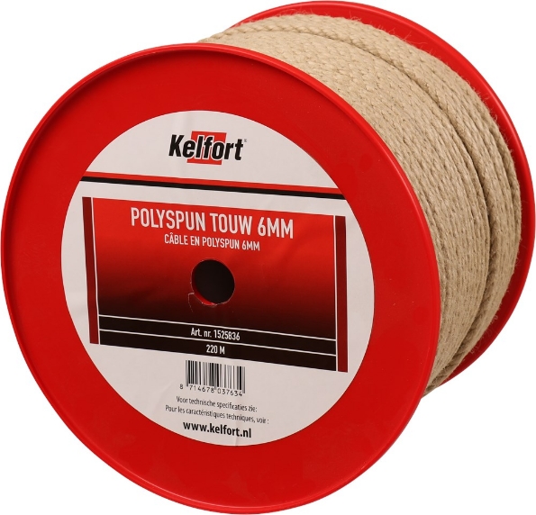 Afbeeldingen van Kelfort Polypropyleen touw Polyspun geel 6mm