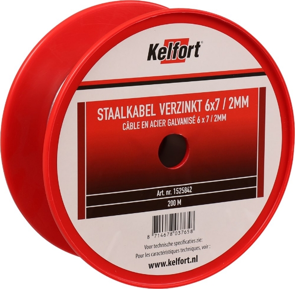 Afbeeldingen van Kelfort Staaldraadkabel Elektrolytisch verzinkt 6x7 2mm