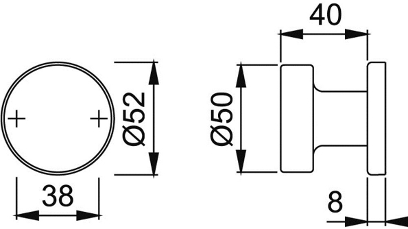 Afbeeldingen van HOPPE Binnendeur knop vast op rozet E58/42/42 met blinde tegenrozet