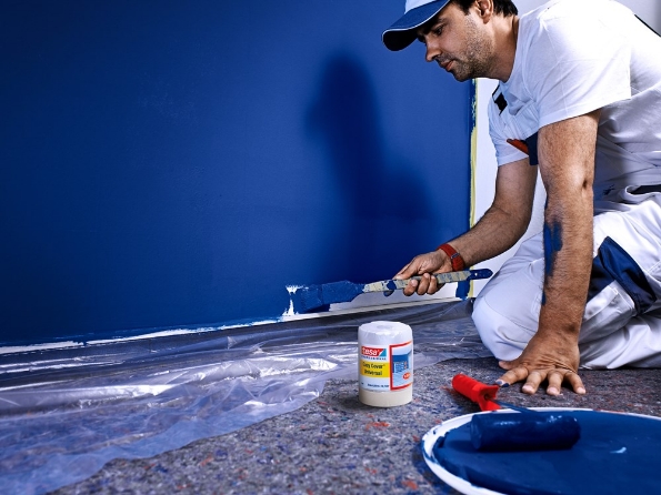 Afbeeldingen van tesa® 2-in-1: Maskeringsfolie met maskeringstape 4368 1400x33m