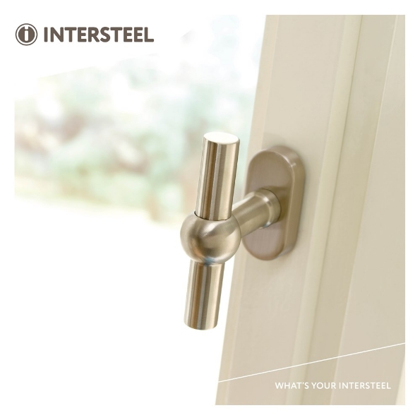 Afbeeldingen van INTERSTEEL Raamkruk T-vorm rvs geborsteld 6156