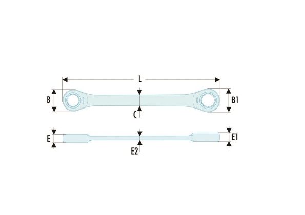 Afbeeldingen van Facom Ring- ratelsleutel Metrisch 64 22x24