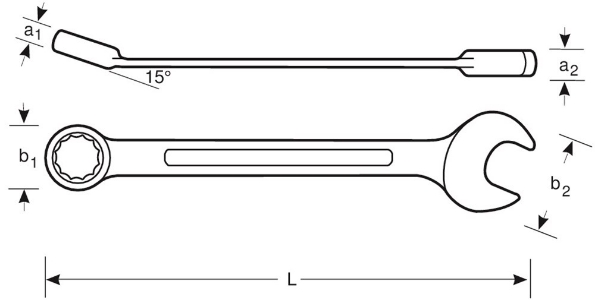 Afbeeldingen van BAHCO Steek-ringratelsleutel 1RM 15mm