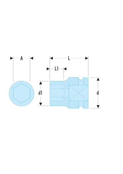 Afbeeldingen van Facom Slagdopsleutel 1/2" zeskant Metrisch NS.A 1/2"x8mm