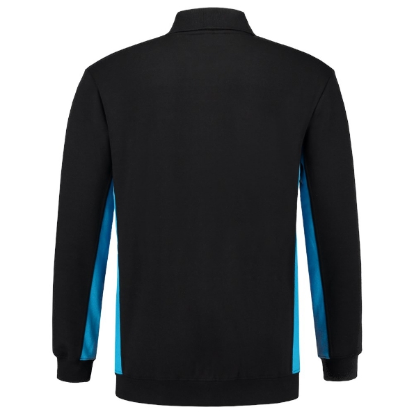 Afbeeldingen van TRICORP WORKWEAR Polosweater Bicolor Borstzak 302001 zwart/turquoise XS