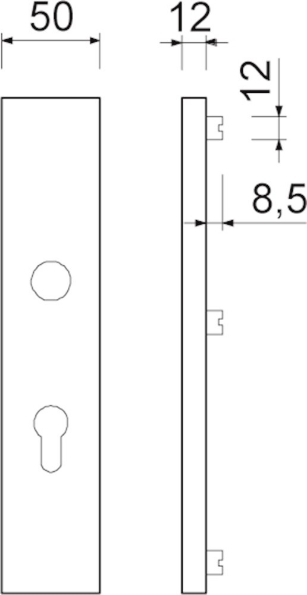Afbeeldingen van Oxloc Veiligheids buitenschild, pc55, massief, rechte hoek f1