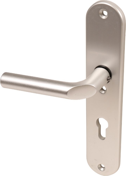 Afbeeldingen van Oxloc veiligheidslangschild met deurduwer met kerntrekbeveiliging aluminium