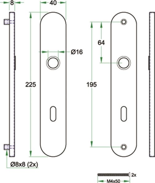 Afbeeldingen van Oxloc langschild rvs