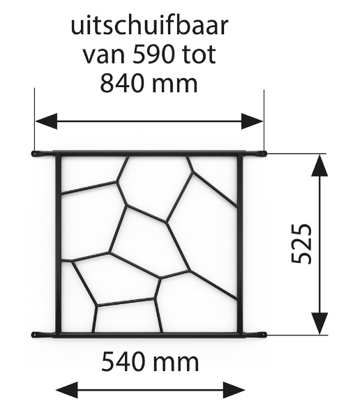 Afbeeldingen van Siertralie Deco 1, 54 x 52.5 cm, op de dag, zwart