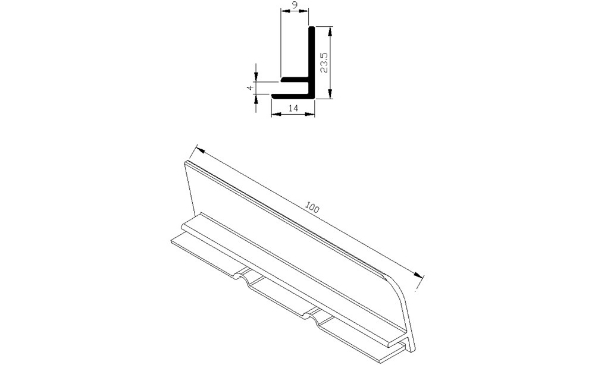 Afbeeldingen van AluArt Waterslagprofiel, kopschotjes 100mm
