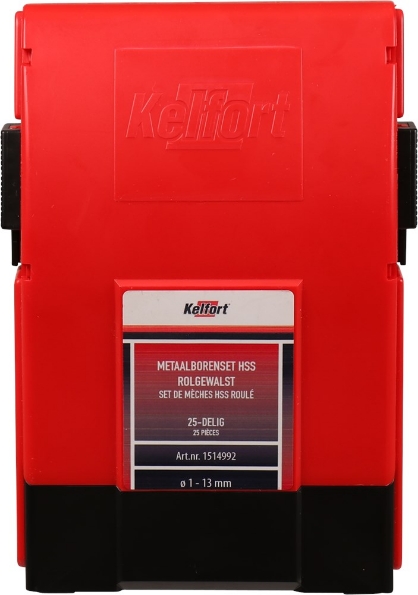 Afbeeldingen van Kelfort Metaalborenset HSS gerold 25 delig 1-13mm 0.5mm oplopend