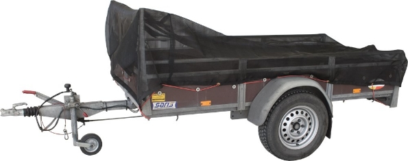 Afbeeldingen van Kelfort Aanhangernet 150 x 200 cm, fijnmazig, zwart met rood elastiek