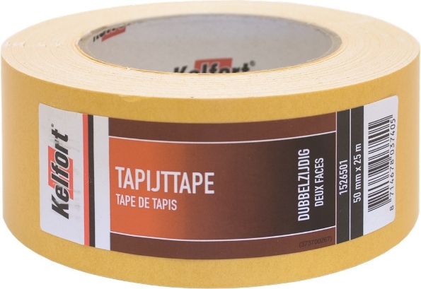 Afbeeldingen van Kelfort Dubbelzijdige tape TAPIJTTAPE 50mm x 25 meter