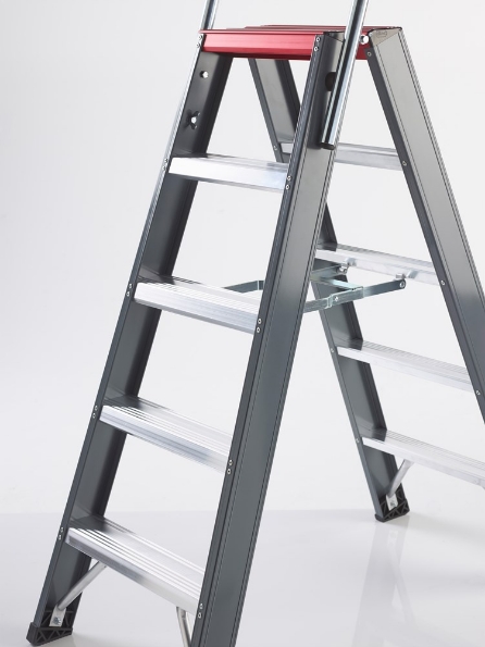 Afbeeldingen van Altrex Dubbel oploopbare trap - aluminium (gecoat) Falco 2x3 treden