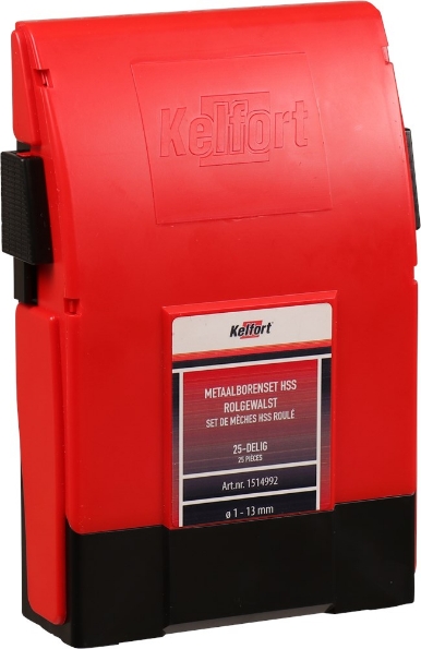 Afbeeldingen van Kelfort Metaalborenset HSS gerold 25 delig 1-13mm 0.5mm oplopend