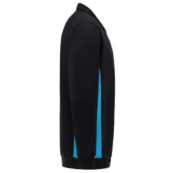 Afbeeldingen van TRICORP WORKWEAR Polosweater Bicolor Borstzak 302001 zwart/turquoise XS