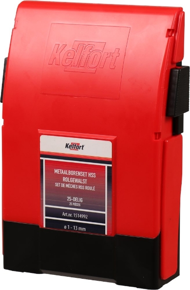 Afbeeldingen van Kelfort Metaalborenset HSS gerold 25 delig 1-13mm 0.5mm oplopend