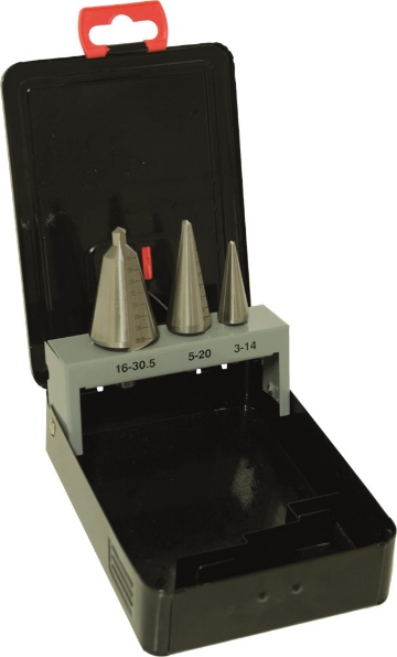 Afbeeldingen van Kelfort Plaatborenset conisch HSS cilindrisch 3-30mm 3 dlg