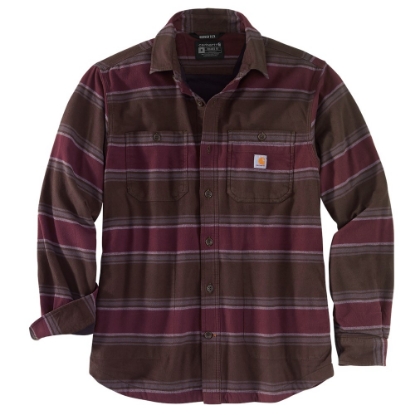 Afbeeldingen van Carhartt Rugged flex® relaxed fit midweight flannel fleece-lined shirt 104913 Hamilton bruin 2XL  