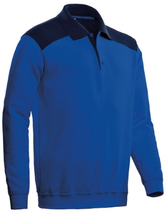 Afbeeldingen van Santino Polosweater Tesla Korenblauw/Marine blauw 4XL