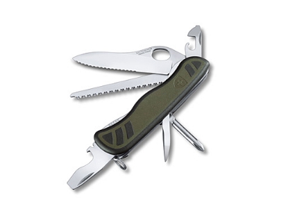 Afbeeldingen van Zakmes,Victorinox,Soldier,10functies 2lock,te openen met 1hand,groen