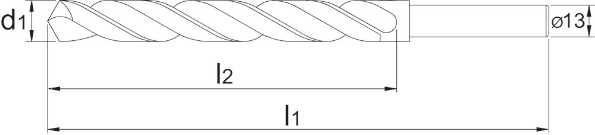 Afbeeldingen van International Tools ECO HSS Spiraalboor gewalst schacht 13 mm 11.413 22mm