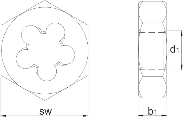 Afbeeldingen van International Tools ECO PRO HSS Zeskante Snijmoer DIN 382 Metrisch Fijn 27.750 45x1.5