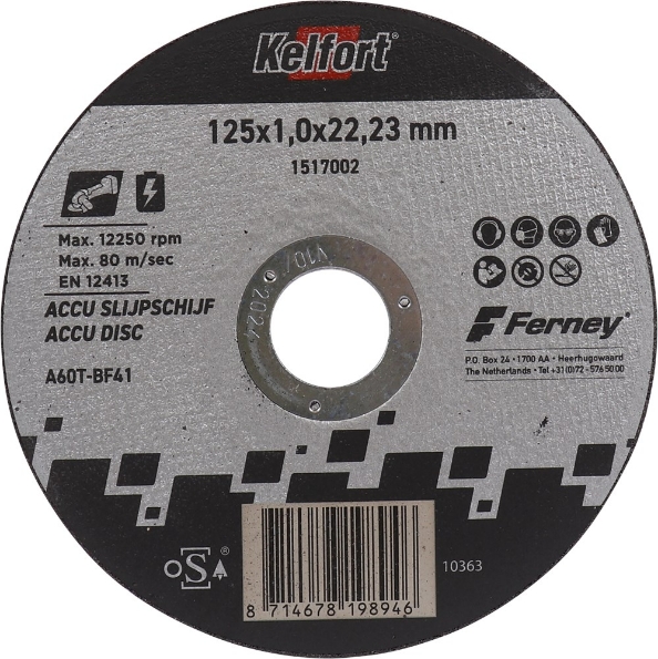 Afbeeldingen van Kelfort doorslijpschijf accu 125x1.0mm vlak