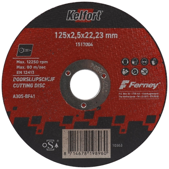 Afbeeldingen van Kelfort doorslijpschijf vlak staal/rvs 125x2.5mm