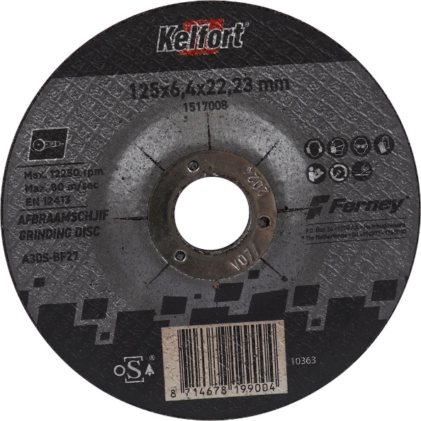 Afbeeldingen van Kelfort afbraamschijf staal kom 125x6.4mm