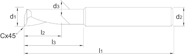 Afbeeldingen van Phantom HSS-E Eensnijderfrees Aluminium 36.100 4mm